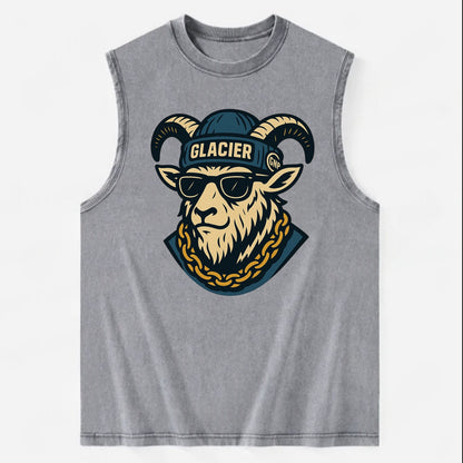 Glacier Mountain Goat - Vintage Washed Tank - Grey