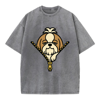 Shih Tzu - Vintage T-shirt - Grey