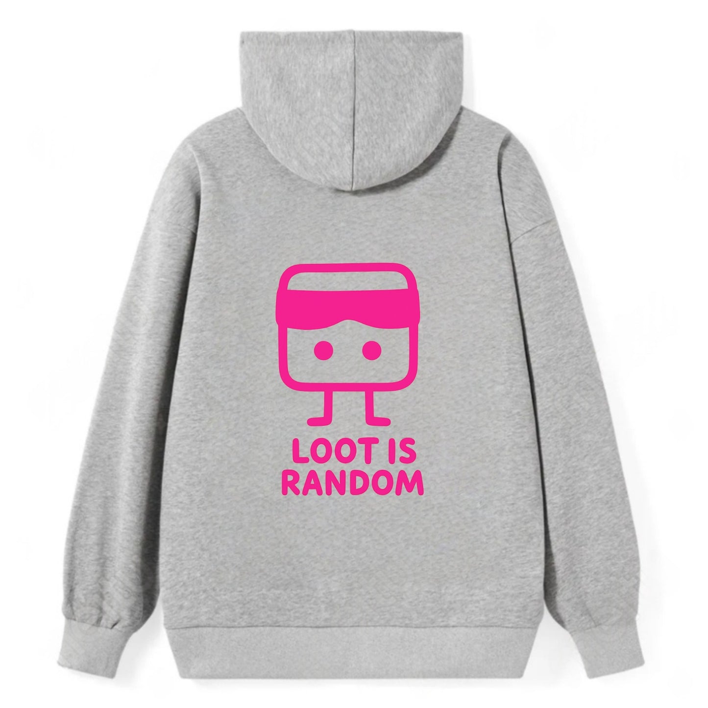 LOOT IS RANDOM | Dice wearing blindfold - Classic Pullover Hoodie - Grey