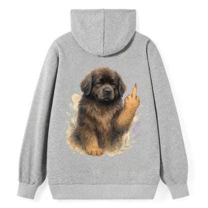 Newfoundland fluffy bear-like with webbed paws, massive gentle paw up - Classic Pullover Hoodie - Grey