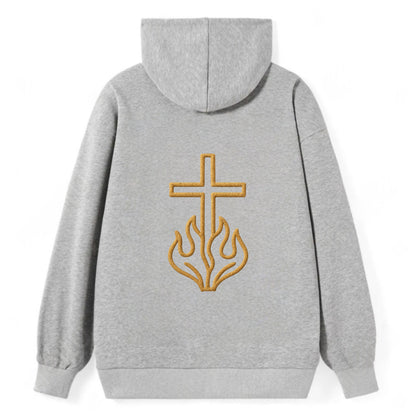 Burning Bush Cross  - Classic Pullover Hoodie - Grey