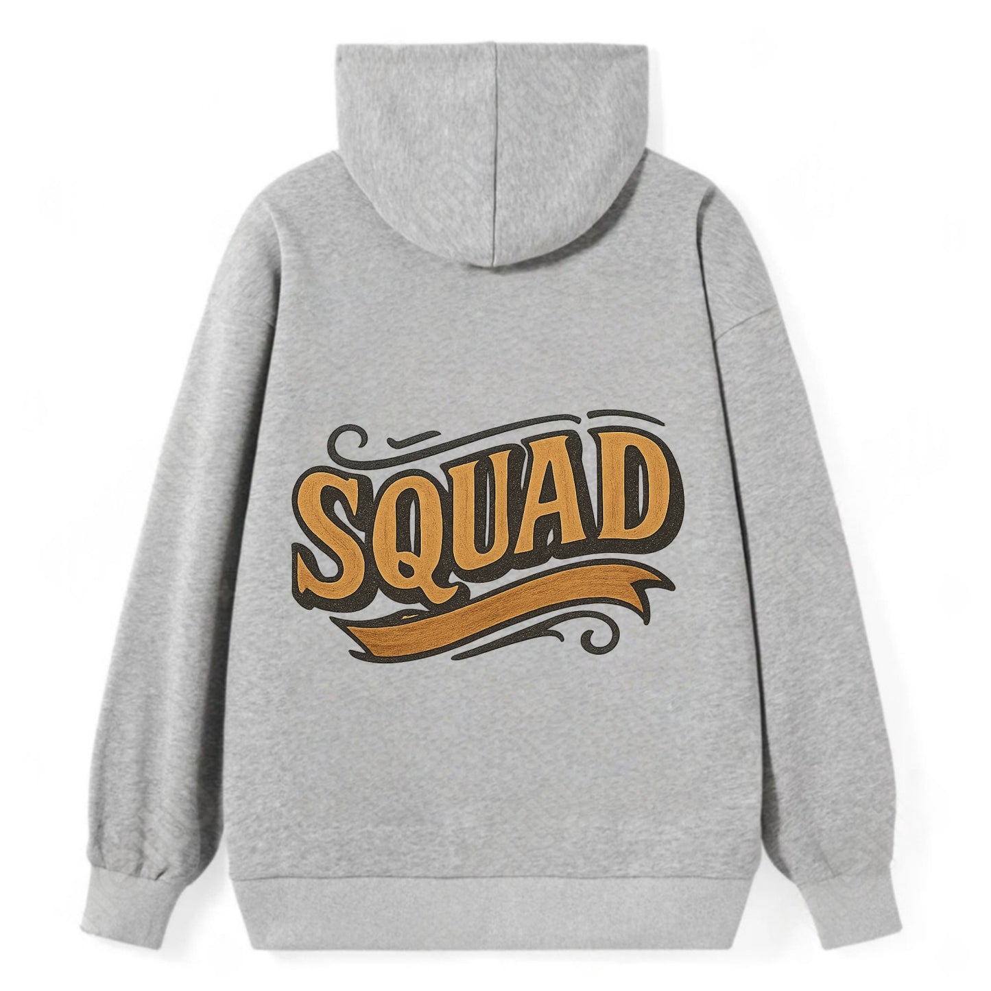 Bold typography design - "SQUAD" - your crew, your people - Classic Pullover Hoodie - Grey