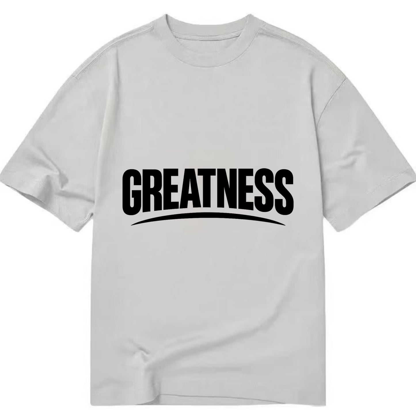 Bold typography design - "GREATNESS" - achieving excellence, reaching potential - Classic T-shirt - Grey