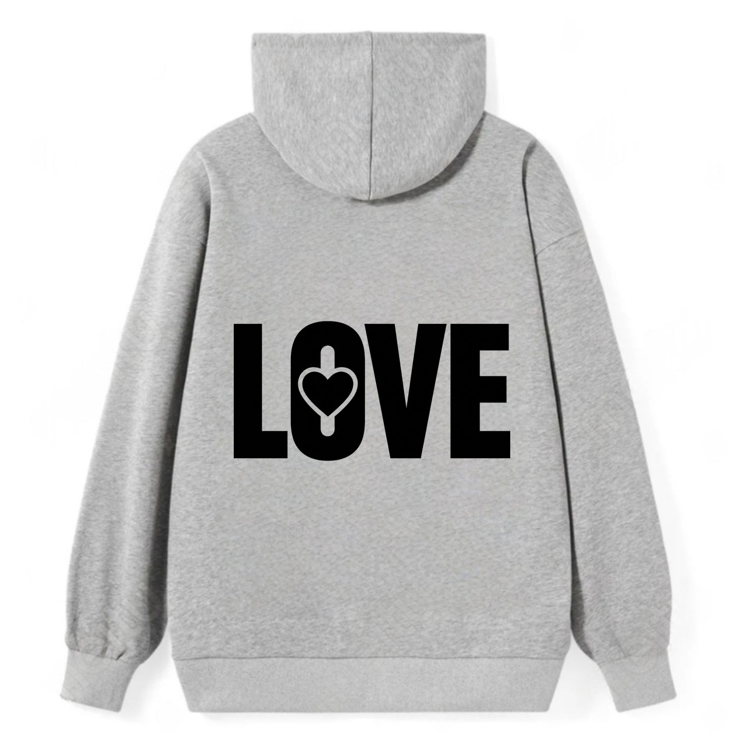 Bold typography design - "LOVE" - universal connection, heart centered - Classic Pullover Hoodie - Grey