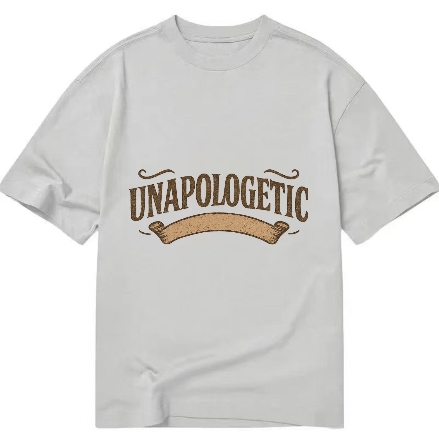 Bold typography design - "UNAPOLOGETIC" - no regrets, owning it - Classic T-shirt - Grey