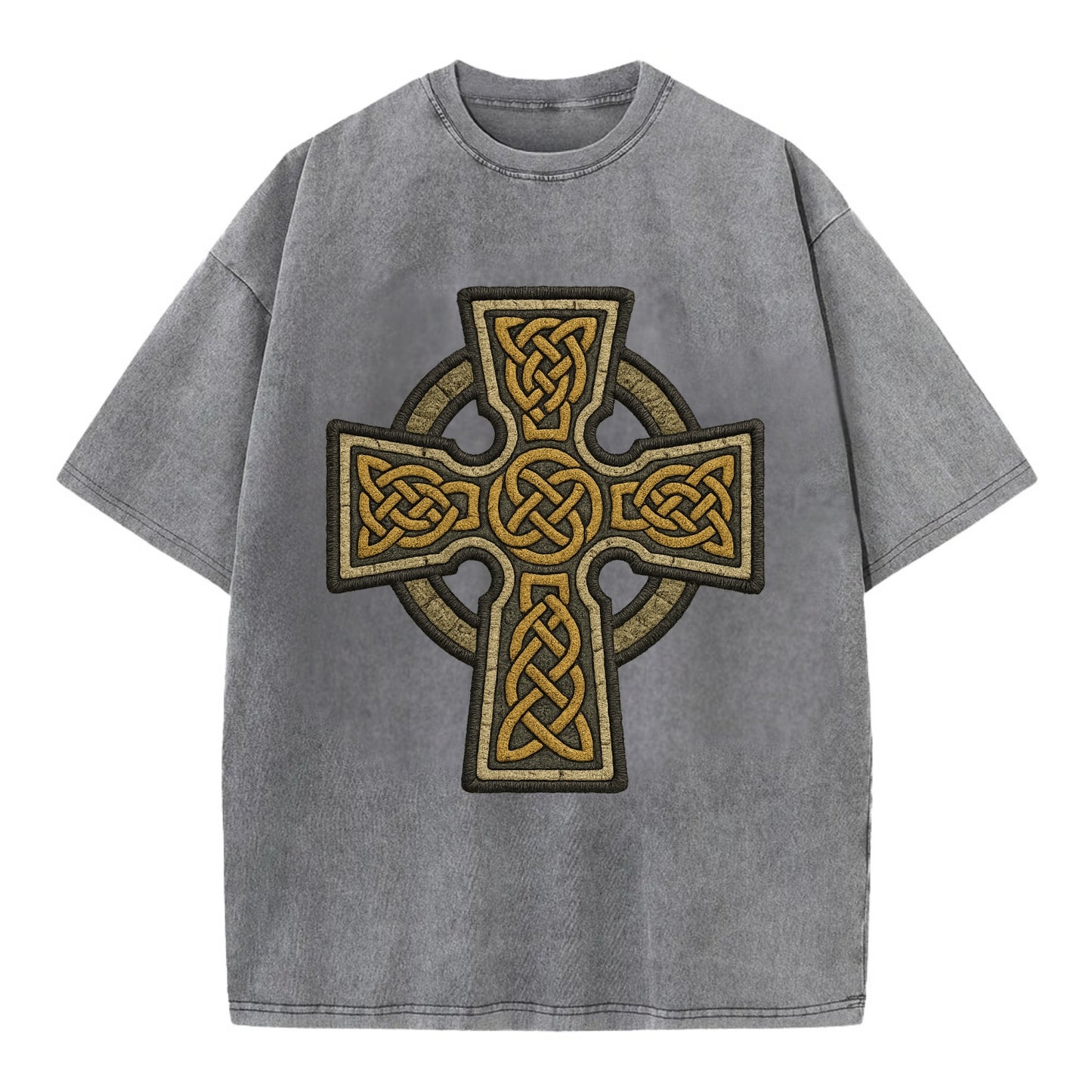 Celtic Cross  - Vintage T-shirt - Grey