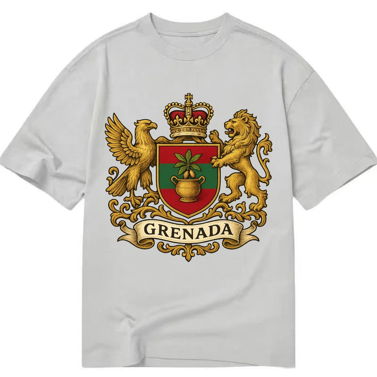 Grenada Heritage Badge  - Classic T-shirt - Grey