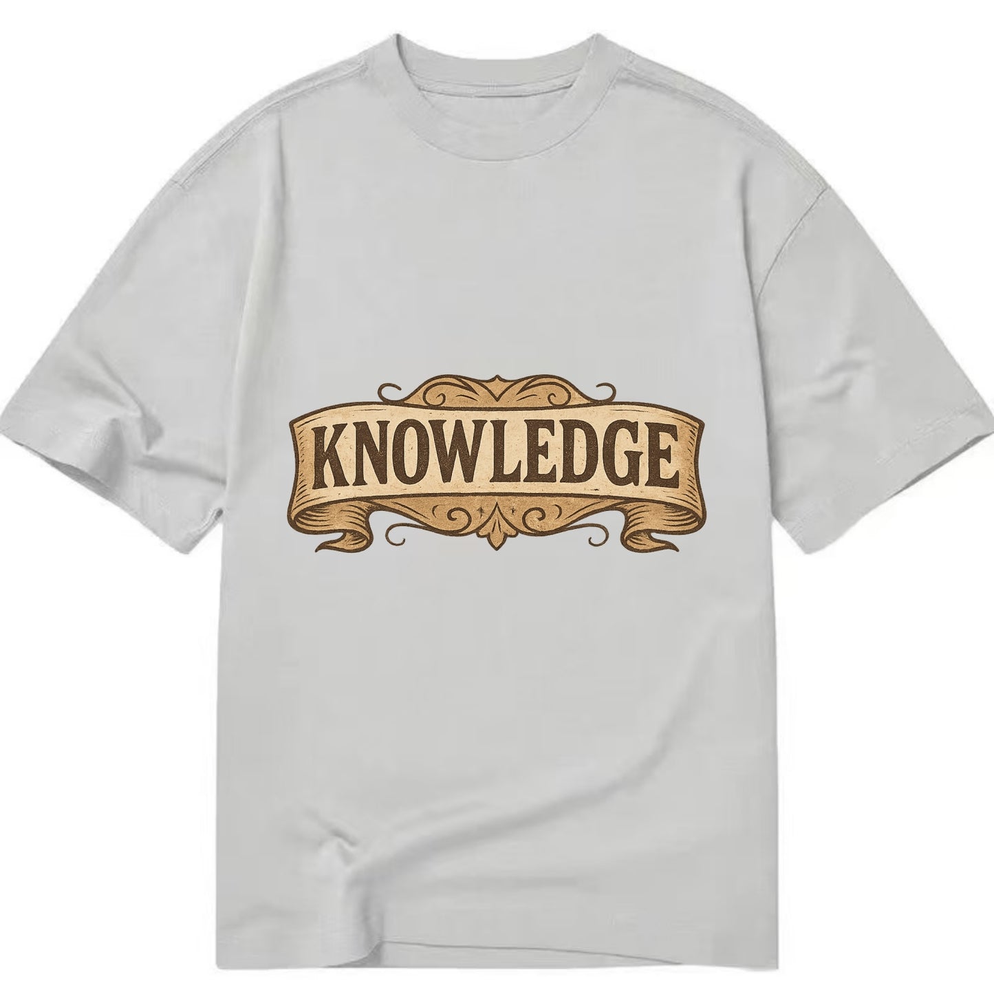 Bold typography design - "KNOWLEDGE" - learning, understanding - Classic T-shirt - Grey