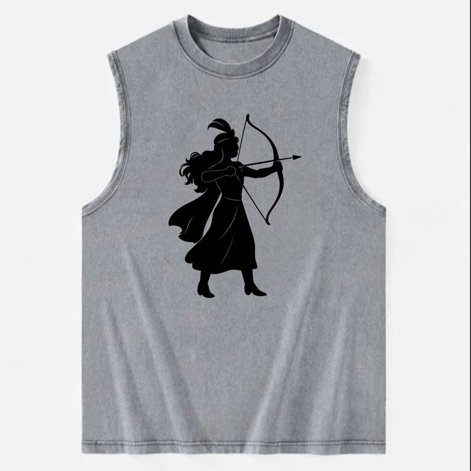 Warrior princess with bow and arrow - Vintage Washed Tank - Grey