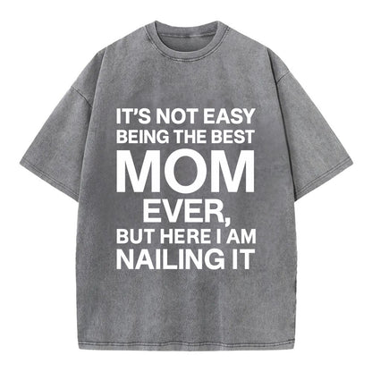 It's not easy being the best HUSBAND ever, but here I am nailing it - Vintage T-shirt - Grey