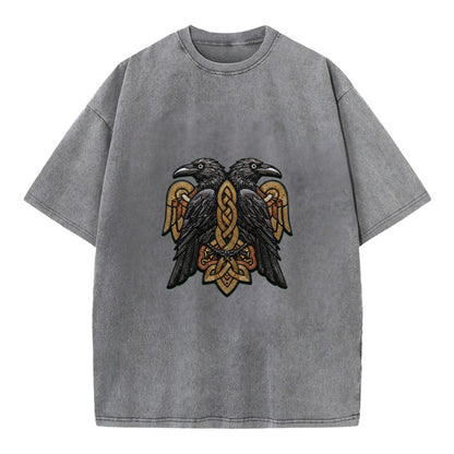 Odin's Ravens - Vintage T-shirt - Grey
