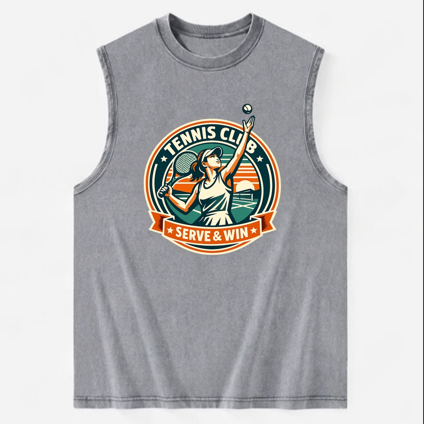 Ace of the Court - Vintage Washed Tank - Grey