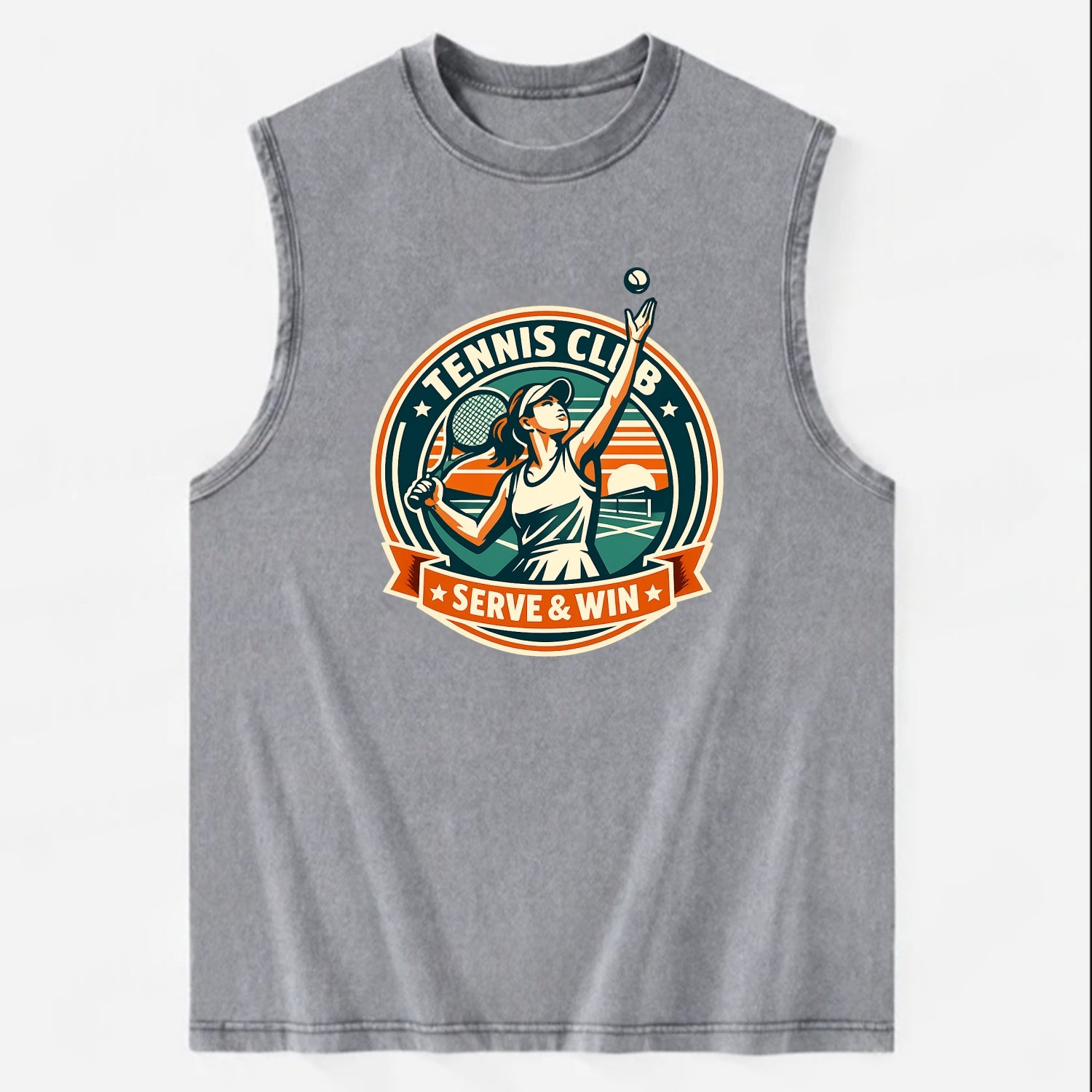 Ace of the Court - Vintage Washed Tank - Grey