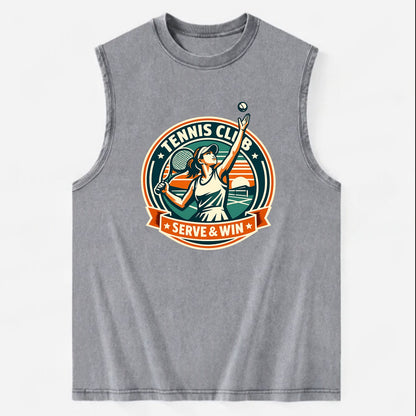 Ace of the Court - Vintage Washed Tank - Grey