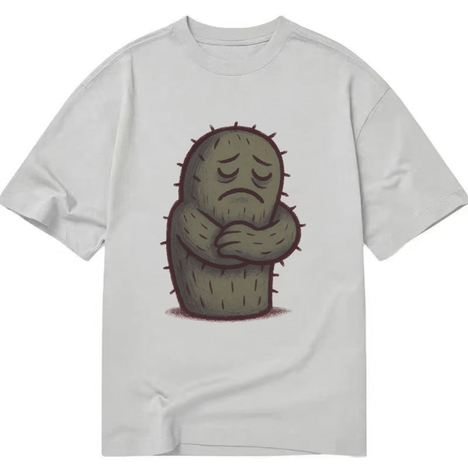 SINGLE IS VALID | Content cactus hugging itself - Classic T- - Classic T-shirt - Grey