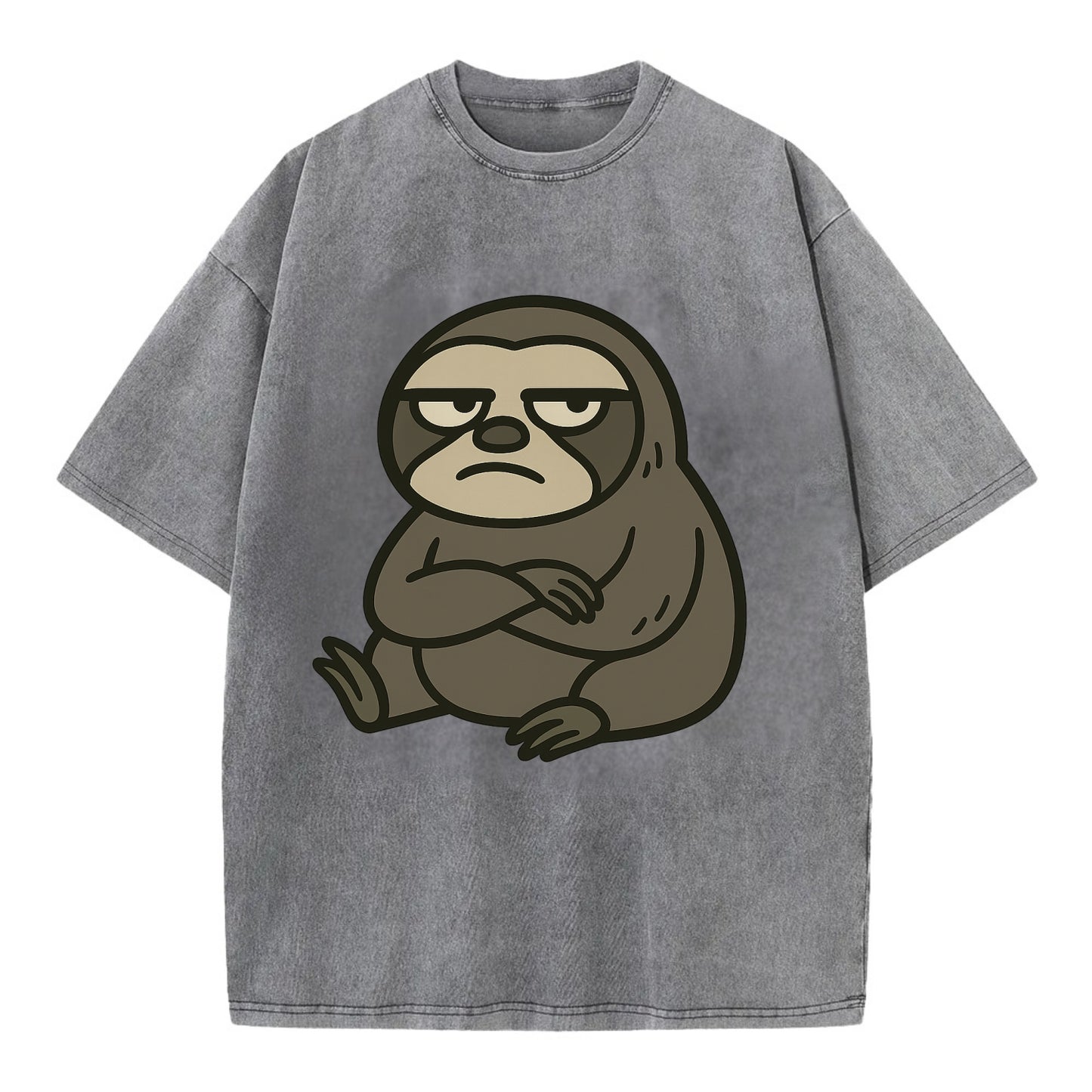 The Sloth Judging Silently - Vintage T-shirt - Grey