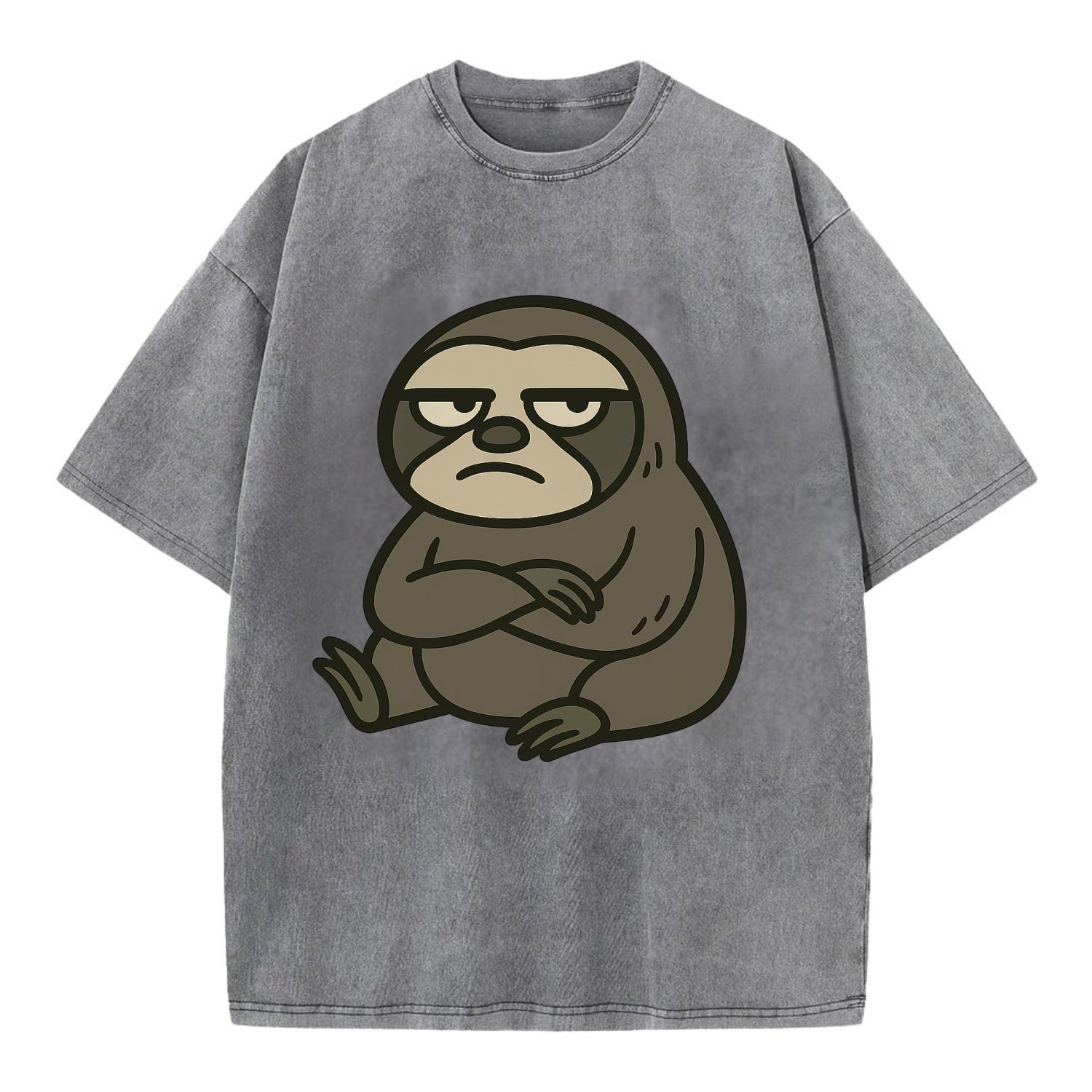 The Sloth Judging Silently - Vintage T-shirt - Grey