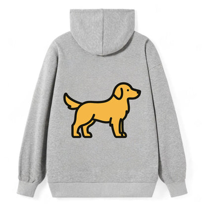 Golden Retriever - Golden colored flat side profile - Classic Pullover Hoodie - Grey