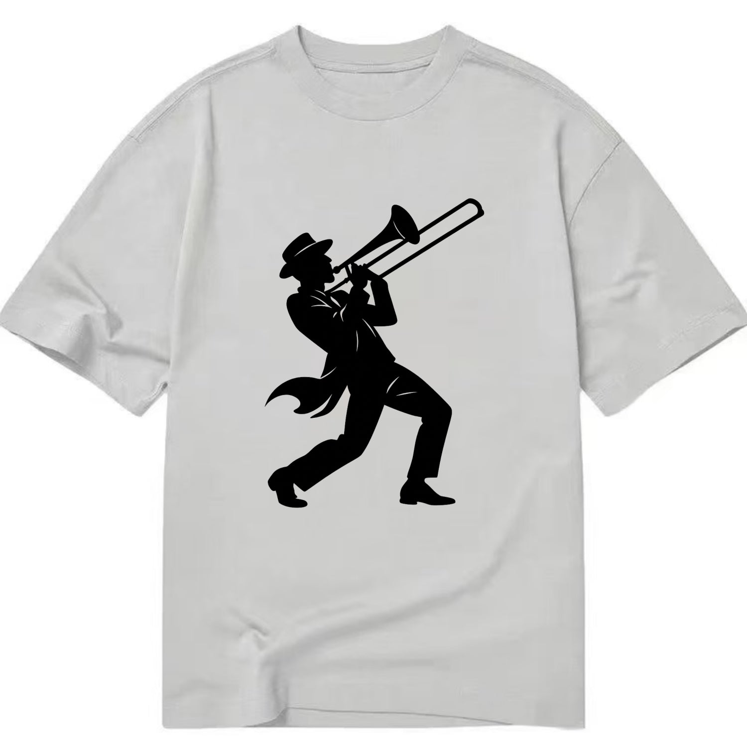 Trombone player jazz improvisation - Classic T-shirt - Grey