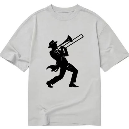 Trombone player jazz improvisation - Classic T-shirt - Grey