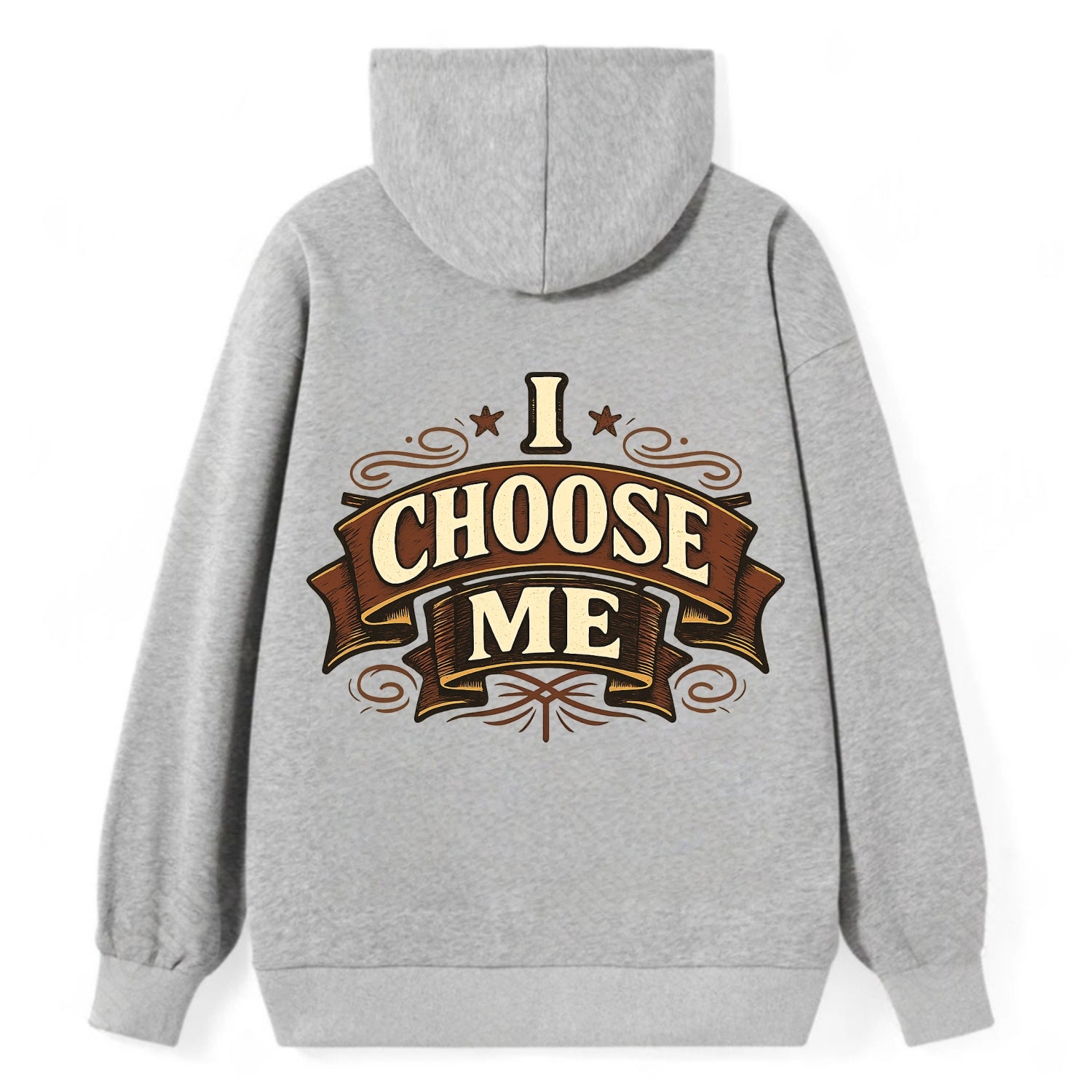 Bold typography design - "I CHOOSE ME" - self-priority, self-selection - Classic Pullover Hoodie - Grey