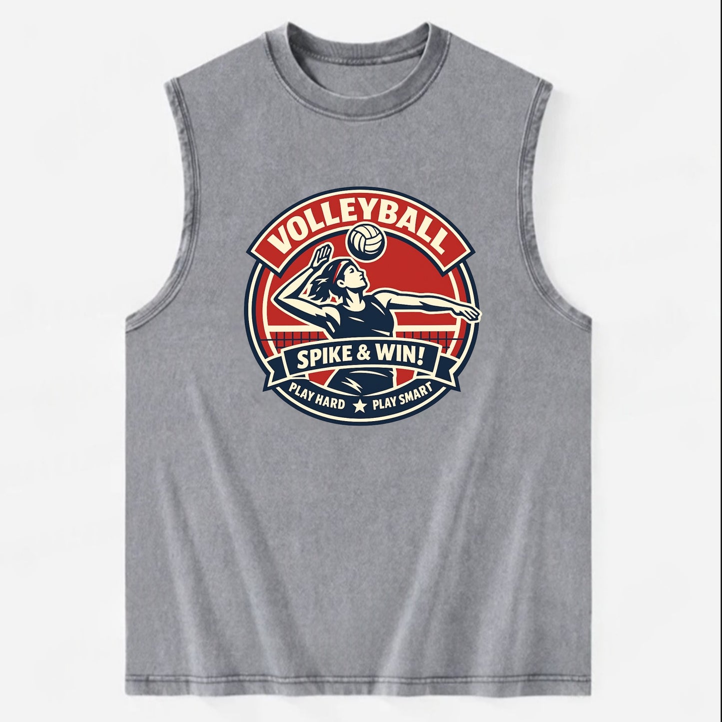 Dynamic Spike Emblem - Vintage Washed Tank - Grey