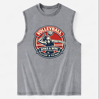 Dynamic Spike Emblem - Vintage Washed Tank - Grey
