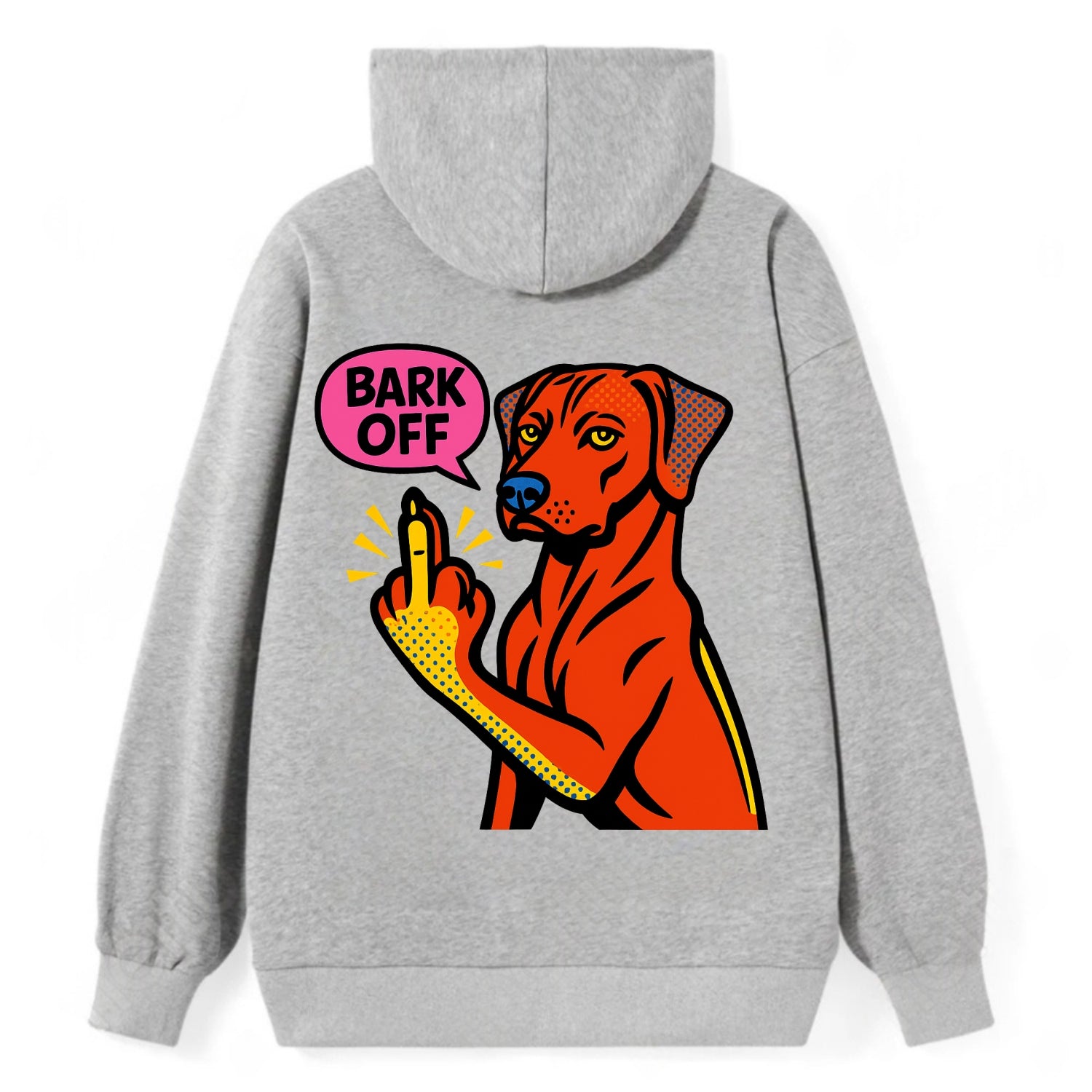 Rhodesian Ridgeback with distinctive ridge on back, athletic muscular paw - Classic Pullover Hoodie - Grey