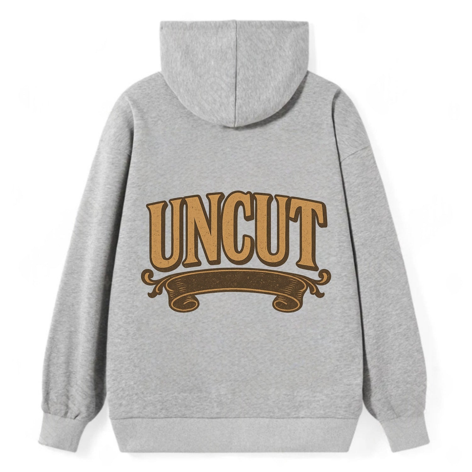 Bold typography design - "UNCUT" - pure, undiluted, authentic - Classic Pullover Hoodie - Grey