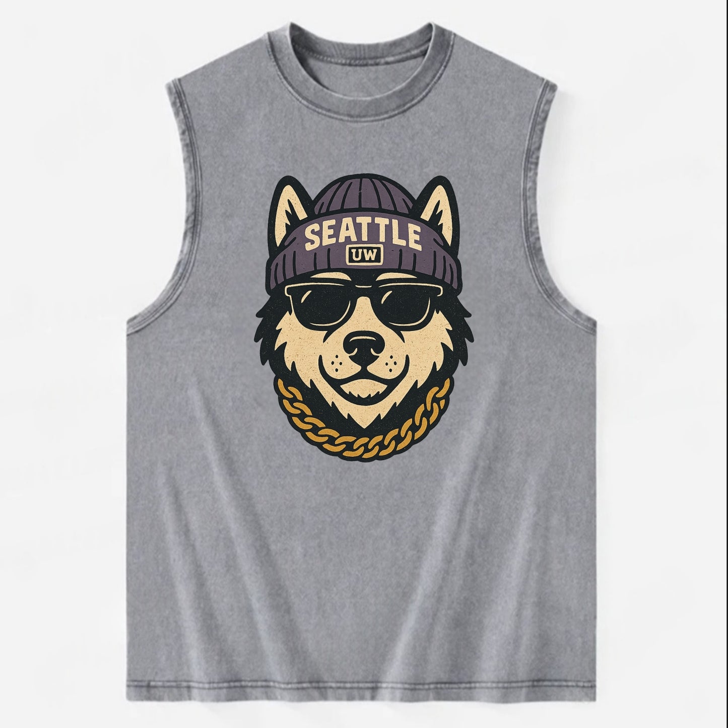 Seattle Husky - Vintage Washed Tank - Grey