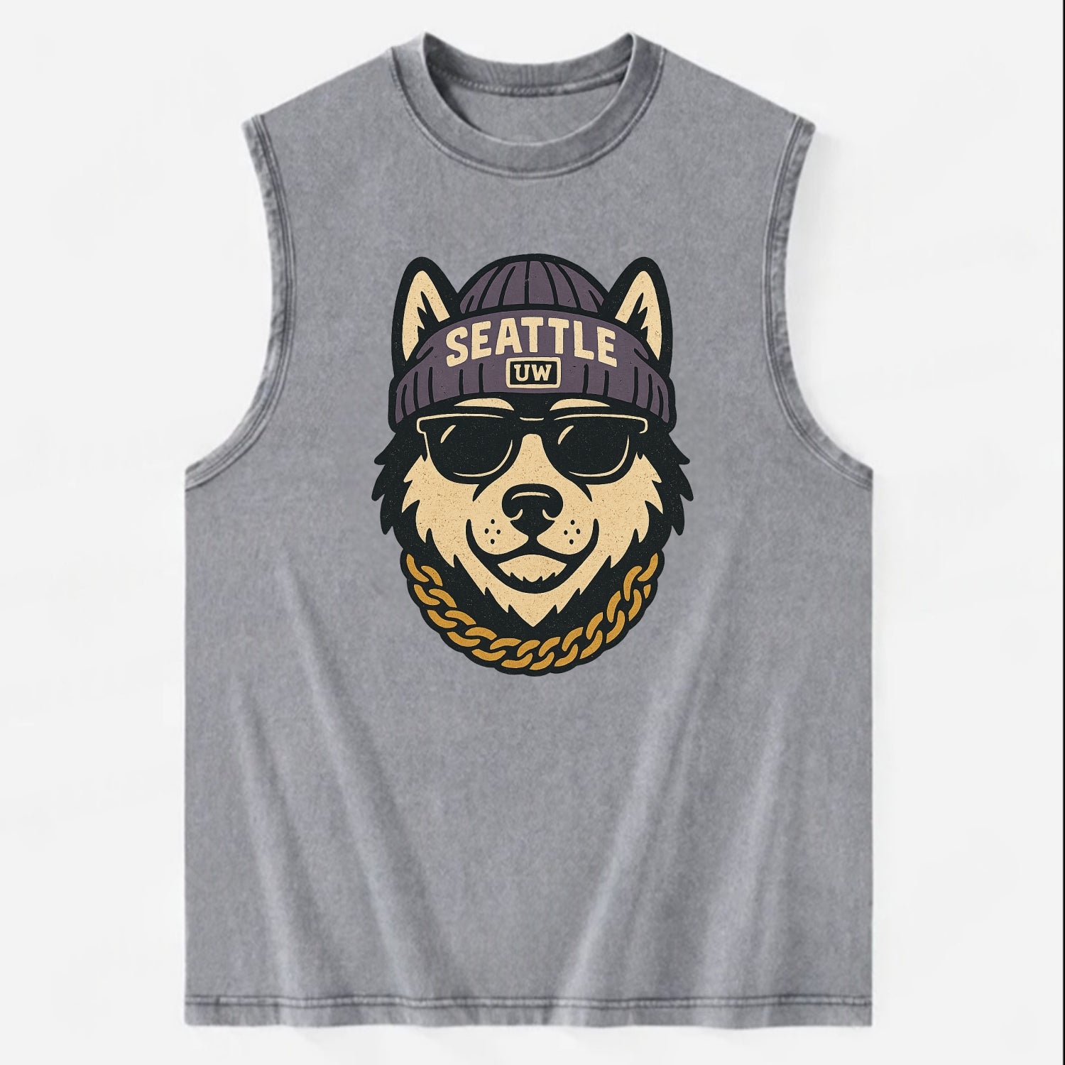 Seattle Husky - Vintage Washed Tank - Grey
