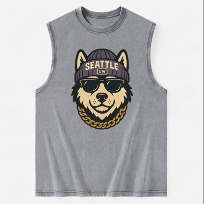 Seattle Husky - Vintage Washed Tank - Grey