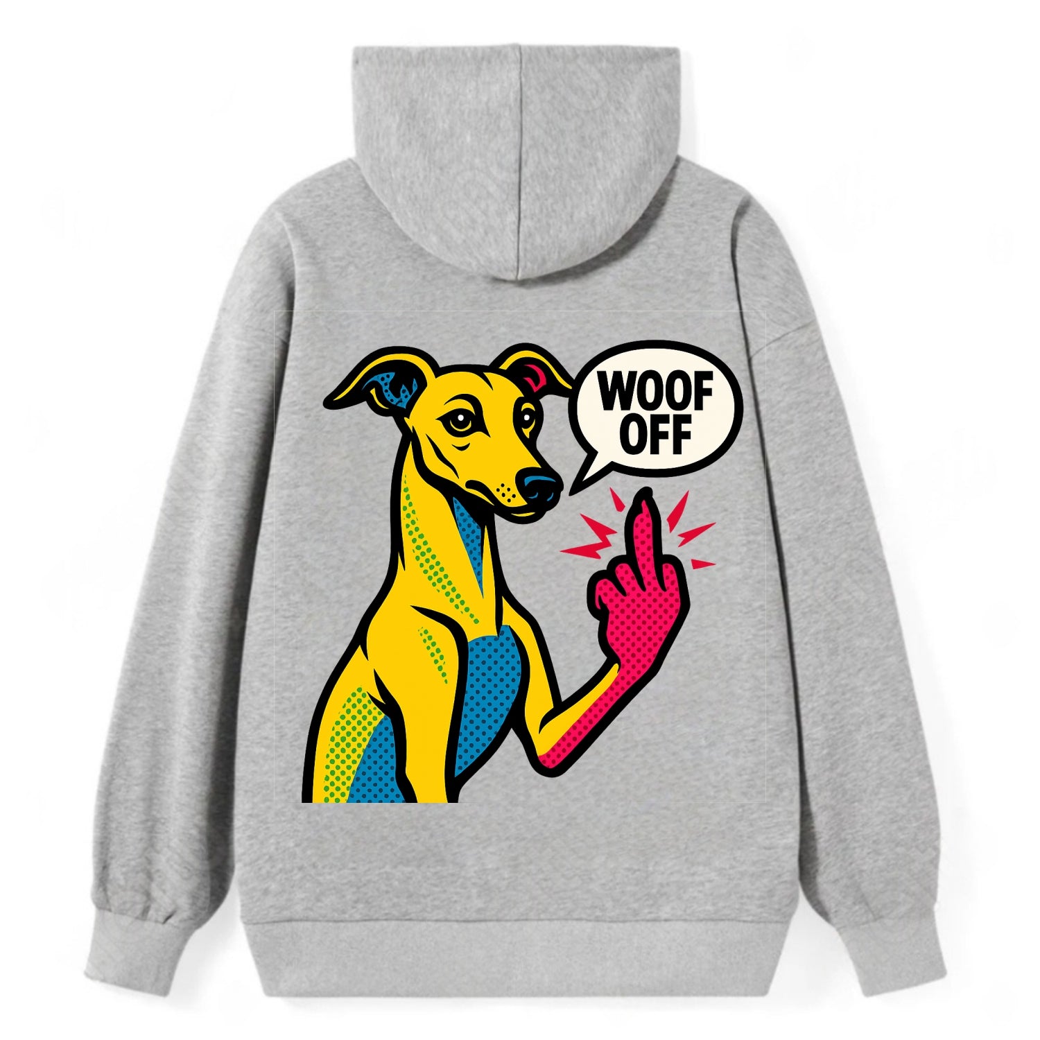 Whippet sleek athletic greyhound-like, elegant long paw giving sass - Classic Pullover Hoodie - Grey