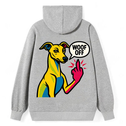 Whippet sleek athletic greyhound-like, elegant long paw giving sass - Classic Pullover Hoodie - Grey