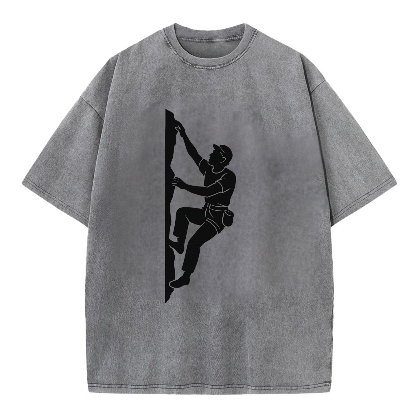 Rock climber reaching for the next hold - Vintage T-shirt - Grey