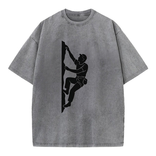 Rock climber reaching for the next hold - Vintage T-shirt