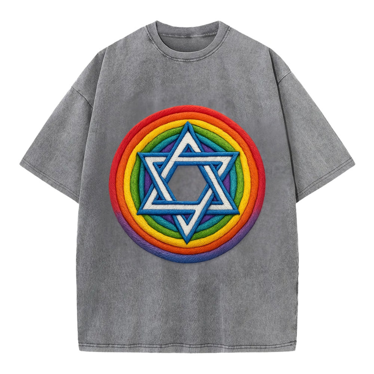Star of David  - Vintage T-shirt - Grey