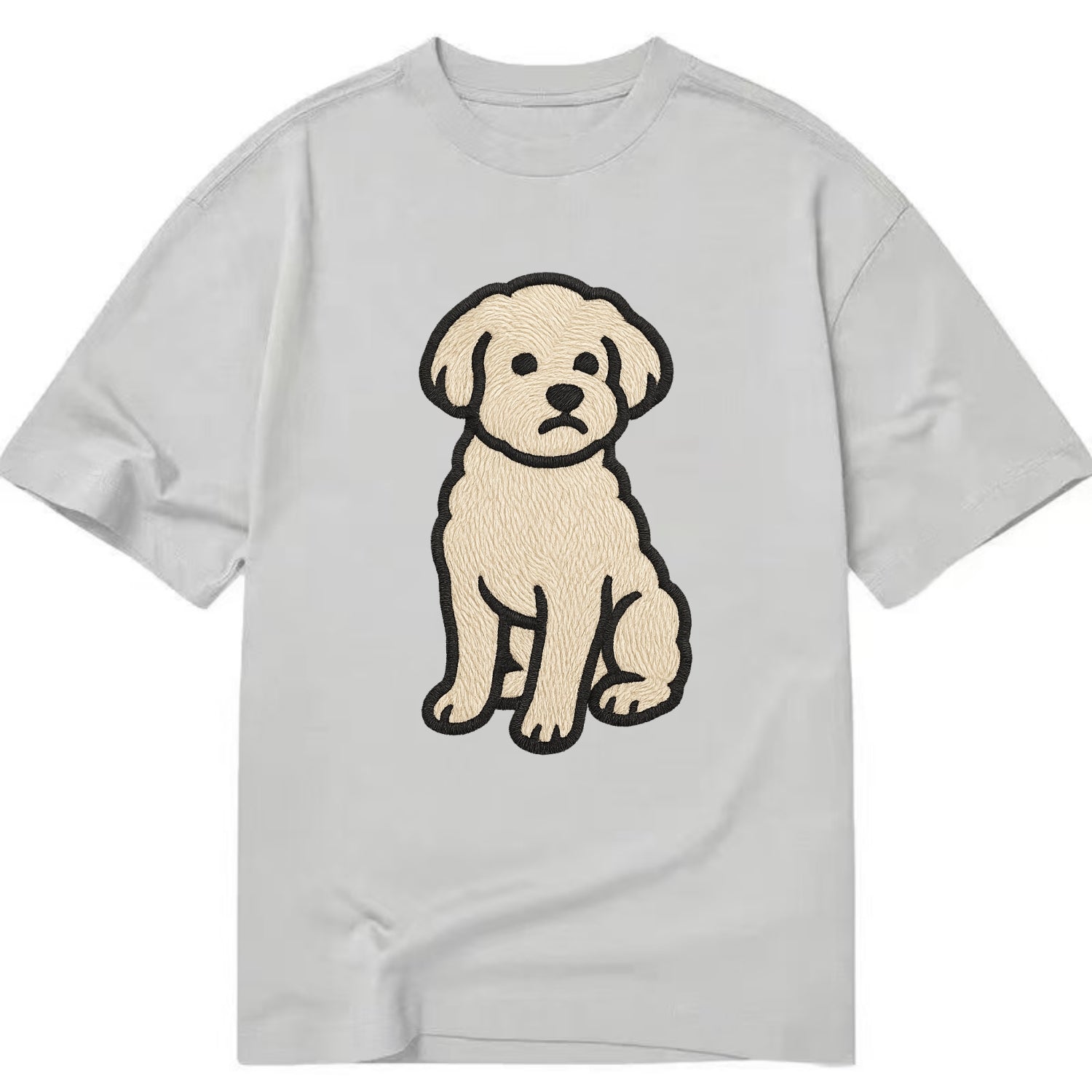 Maltipoo - White curly sitting pose - Cl Classic T-shirt - Grey