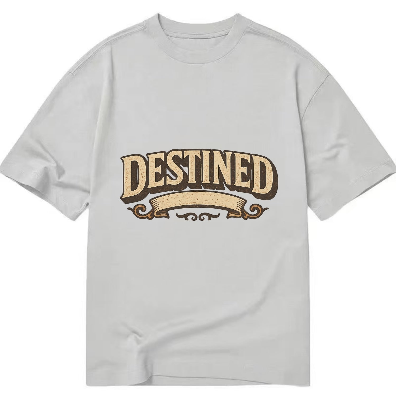 Bold typography design - "DESTINED" - fated for greatness - Classic T-shirt - Grey