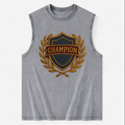 Champion Shield  - Vintage Washed Tank - Grey