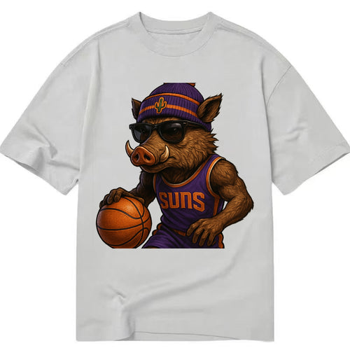 Phoenix Javelina wearing Suns beanie with cactus patch and wayfarer sunglasses - Classic T-shirt
