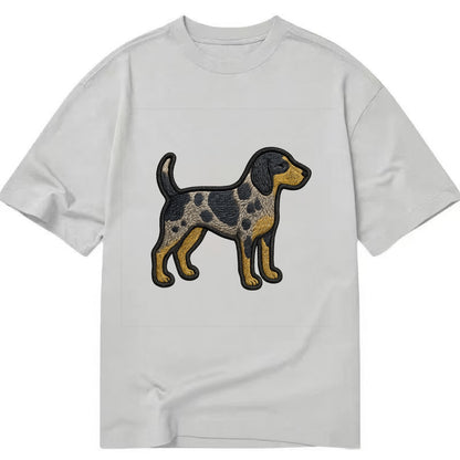 Bluetick Coonhound - Trendy spotted hound logo with prominent black border - Classic T-shirt - Grey