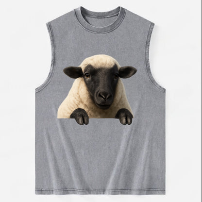 Sheep  - Vintage Washed Tank - Grey