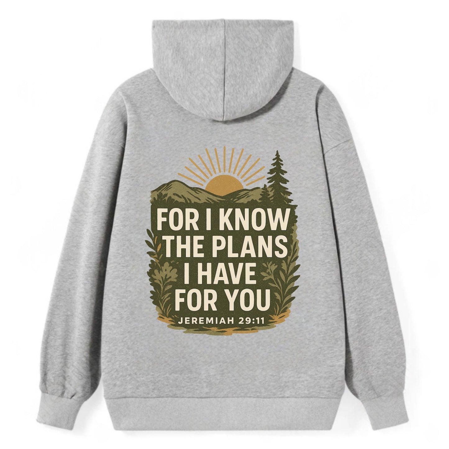 Jeremiah 29:11 Sunrise - Classic Pullover Hoodie - Grey