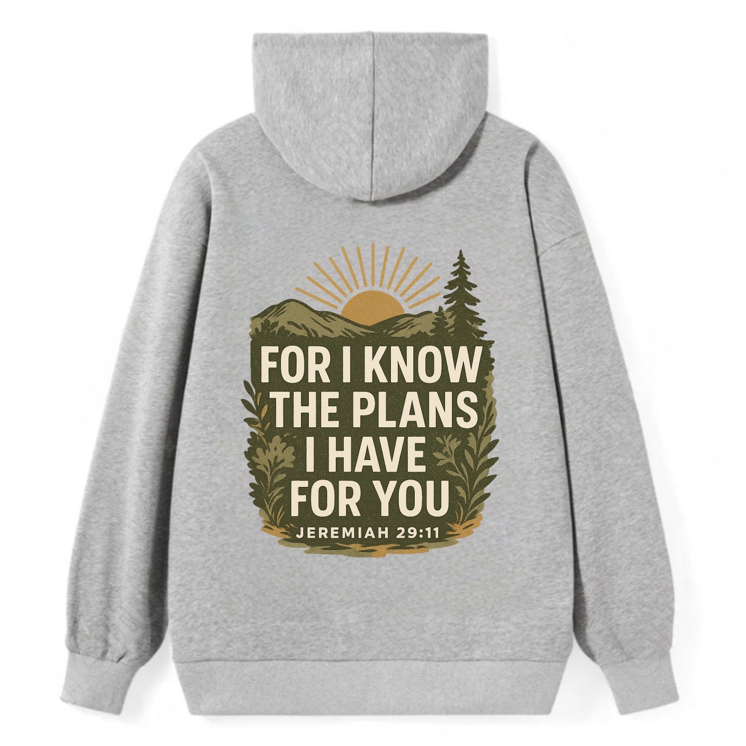 Jeremiah 29:11 Sunrise - Classic Pullover Hoodie - Grey
