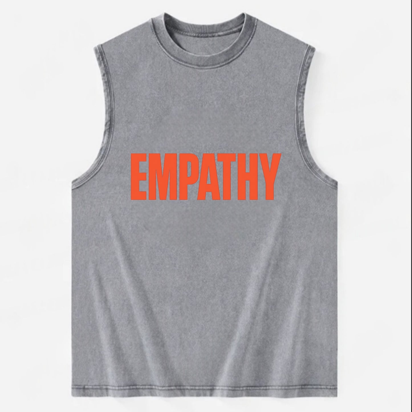 Bold typography design - "EMPATHY" - understanding others, emotional - Vintage Washed Tank - Grey