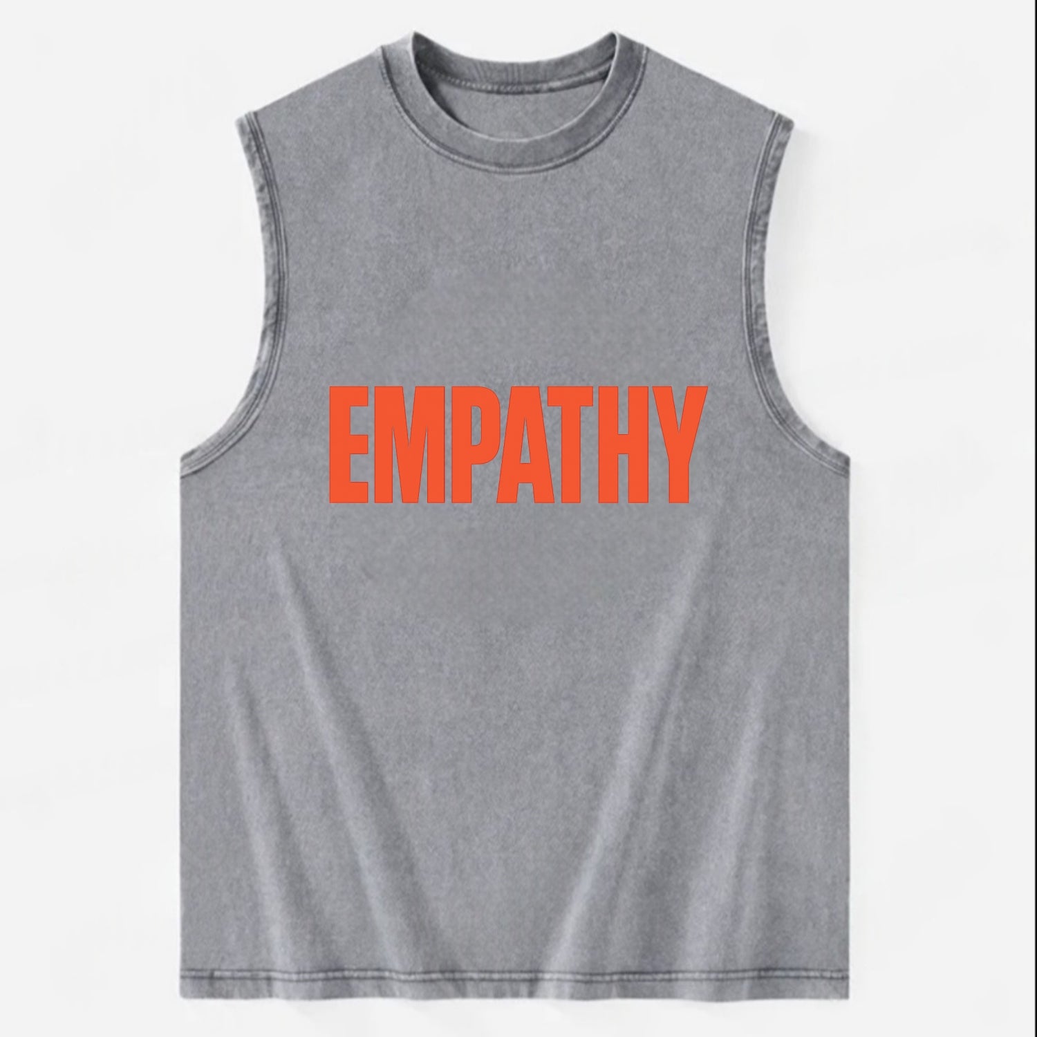 Bold typography design - "EMPATHY" - understanding others, emotional - Vintage Washed Tank - Grey