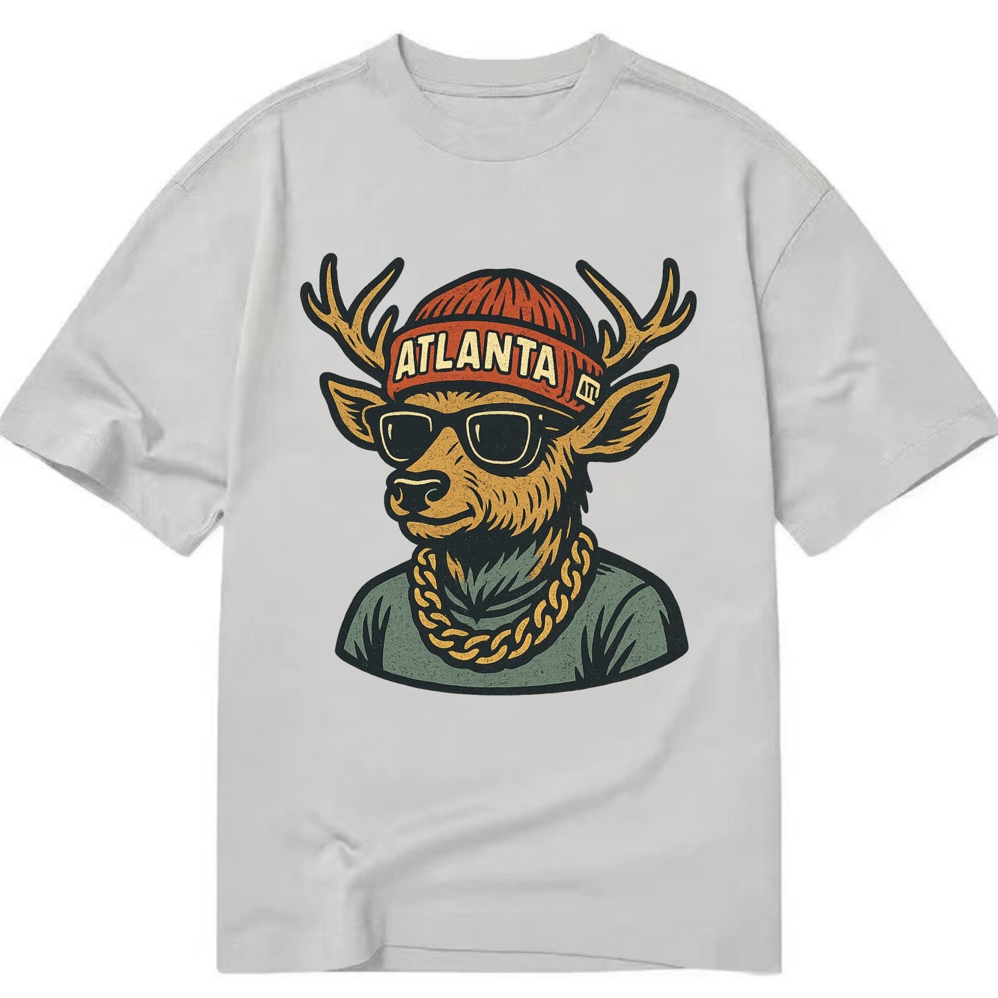 "deer" "atlanta" "atl" "red" "us South" - Classic T-shirt - Grey
