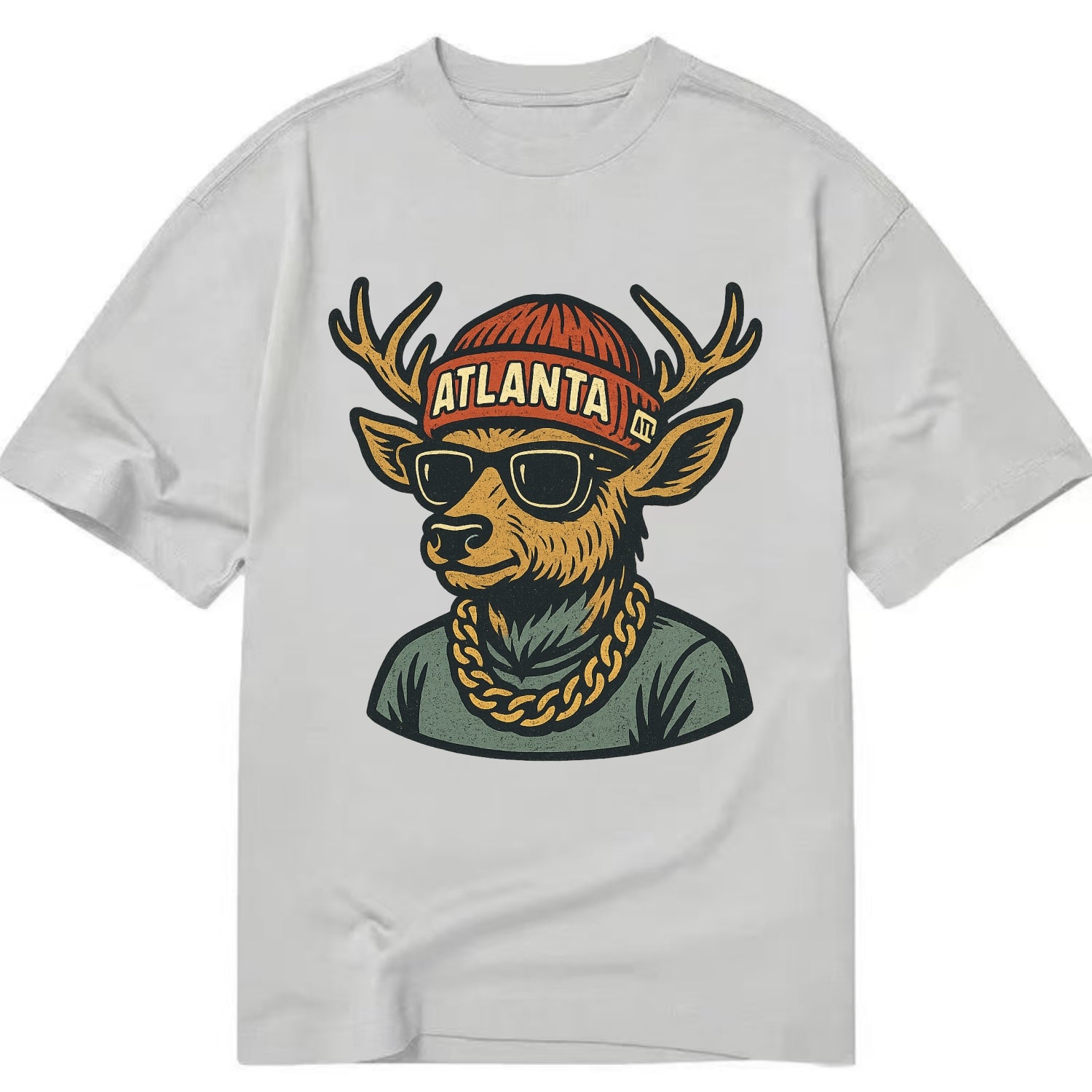 "deer" "atlanta" "atl" "red" "us South" - Classic T-shirt - Grey
