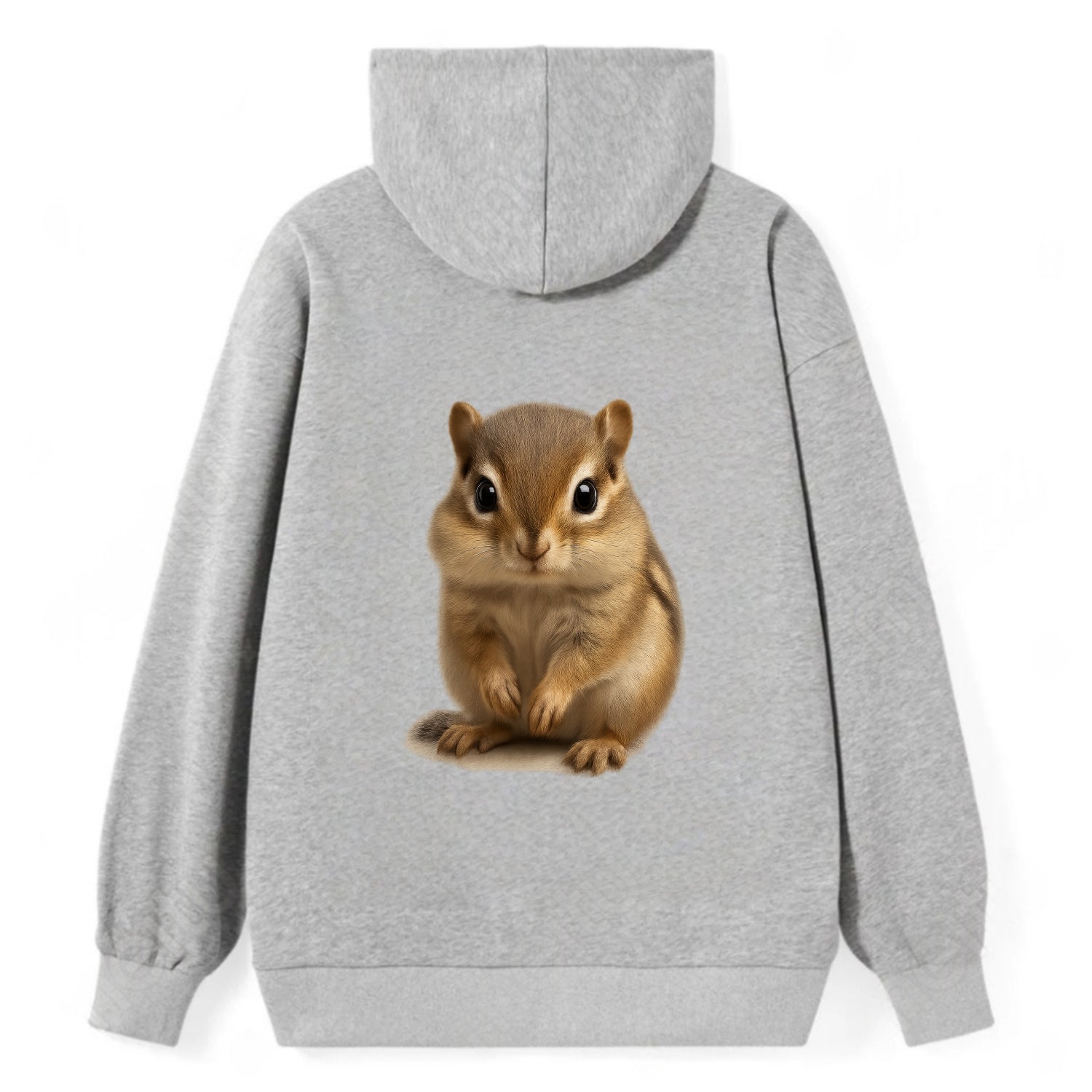 Baby Chipmunk - striped back, cheek pouches, tiny paws, bright eyes, - Classic Pullover Hoodie - Grey